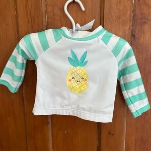 Gymboree pineapple rash guard 0-3 months